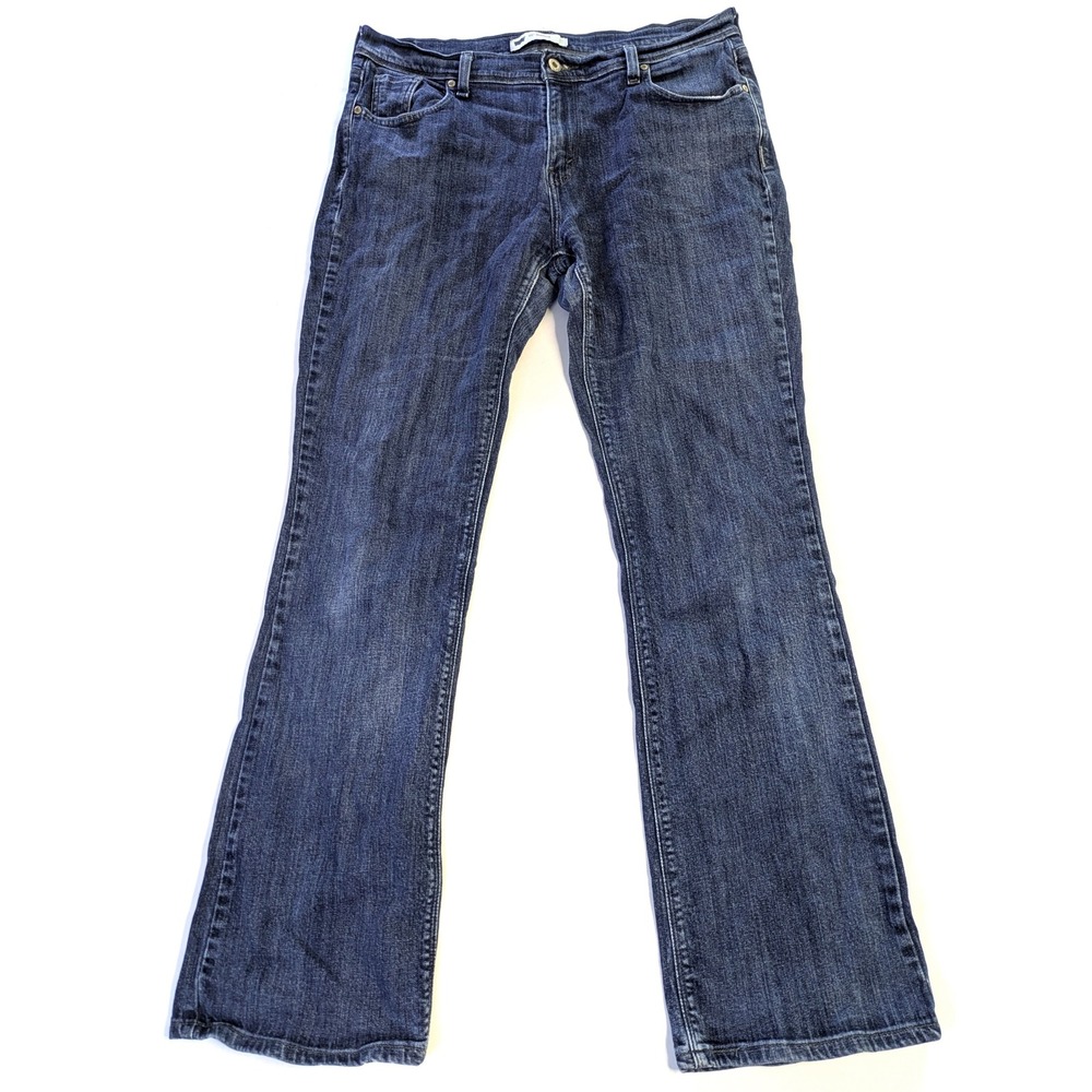 Levis 515 Bootcut Jeans Womens 14L W32 L34 Dark Wash Blue Flap Pocket Denim